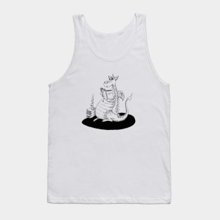 Cute Dragon Reading a Book Tank Top